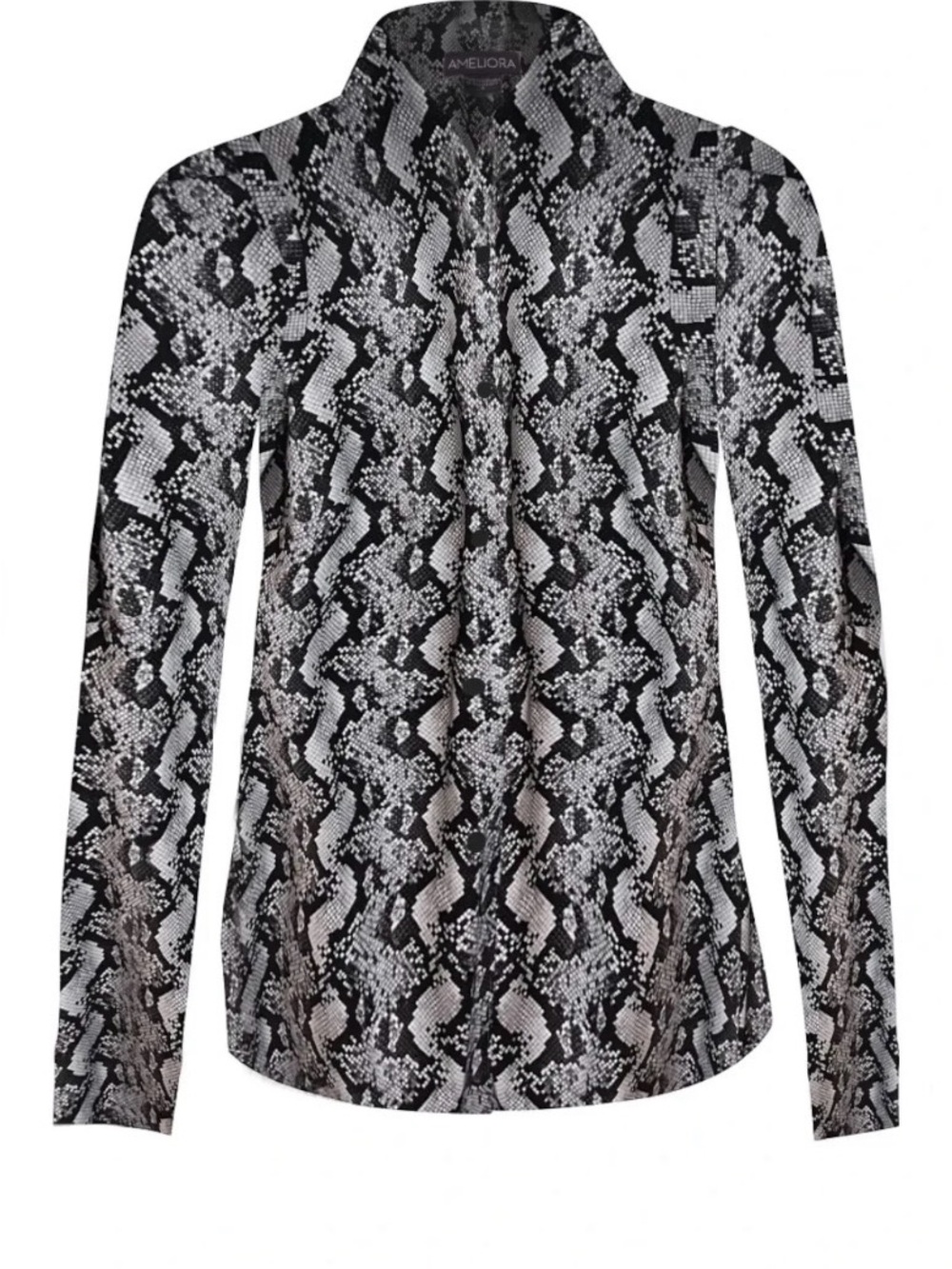 Ameliora Snake Print The Sullivan Boyfriend Button Up Shirt Machine Washable